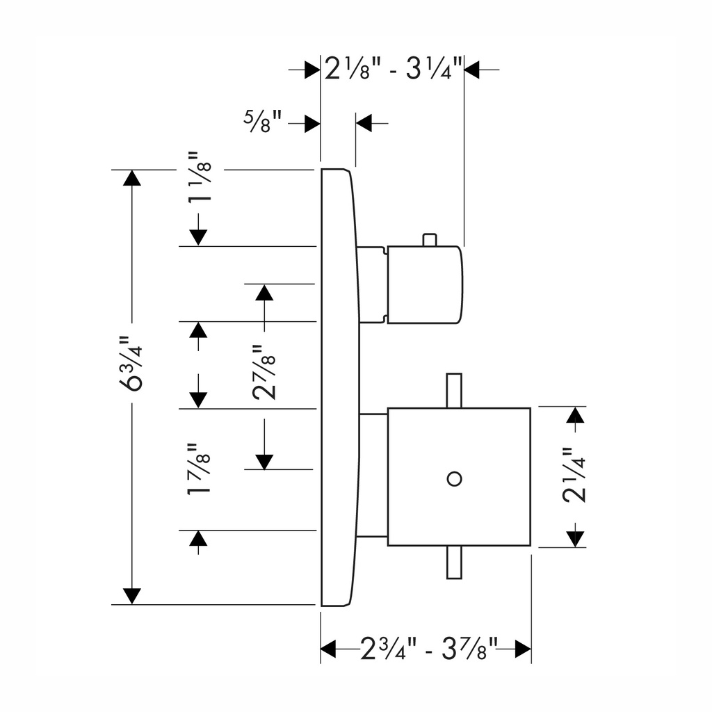 Hansgrohe 10700251 Thermostatic Trim With Volume Control