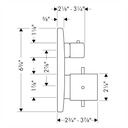 Hansgrohe 10720251 Thermostatic Trim With Volume Control And Diverter