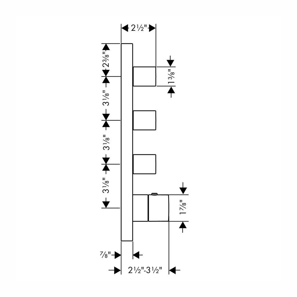 Hansgrohe 10751341 Thermostatic Module Trim 15&quot; X 5&quot; For 3 Functions