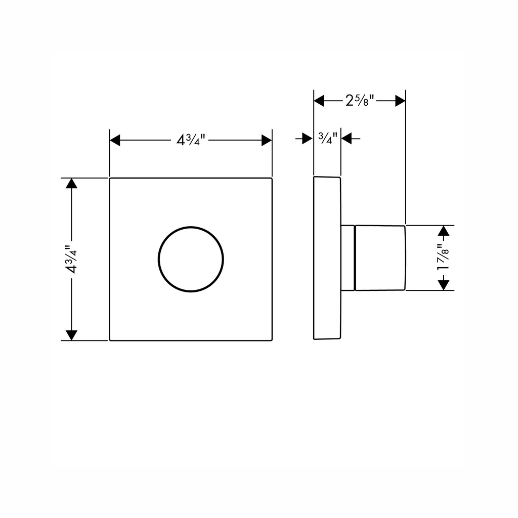 Hansgrohe 10932251 Diverter Trim Trio/Quattro 5&quot; X 5&quot;