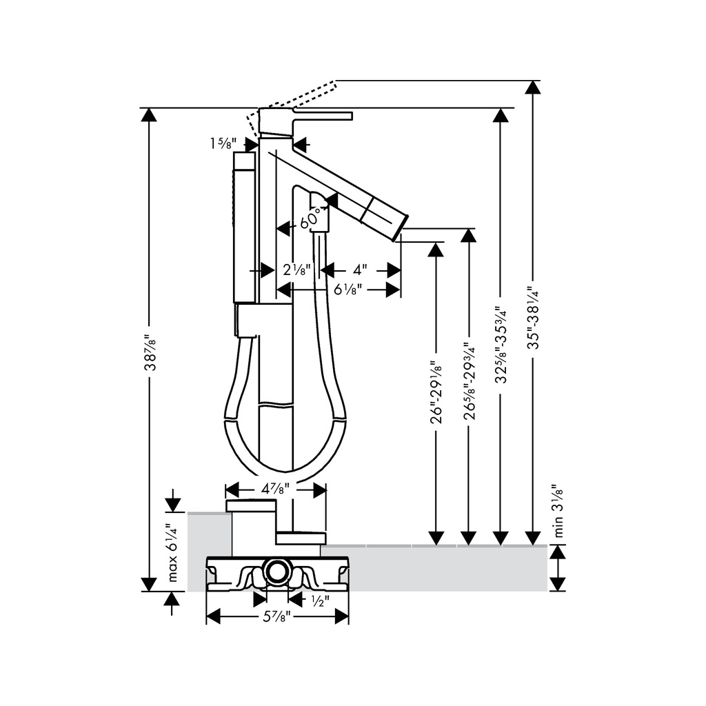 Hansgrohe 12456251 Freestanding Tub Filler Trim With 1.75 Gpm Handshower