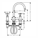 Hansgrohe 16513341 Widespread Faucet 180 With Cross Handles And Pop-Up Drain 1