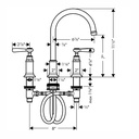 Hansgrohe 16514341 Widespread Faucet 180 With Lever Handles And Pop-Up Drain 1