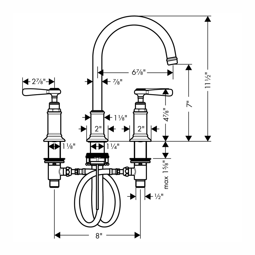 Hansgrohe 16514821 Axor Montreux Lever Widespread