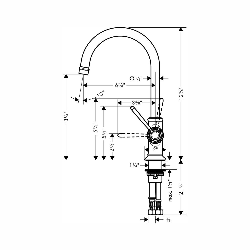 Hansgrohe 16518001 Single-Hole Faucet 210 1.2 Gpm