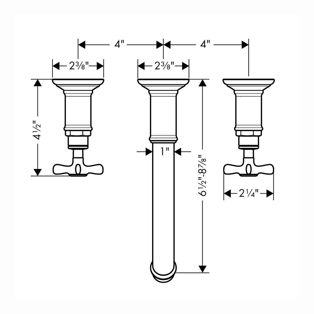 Hansgrohe 16532341 Wall-Mounted Widespread Faucet Trim With Cross Handles 1.2