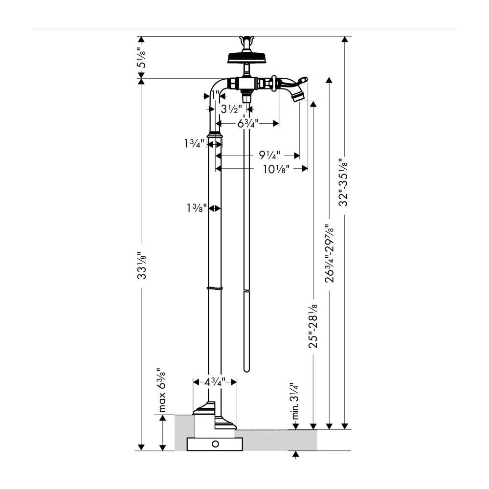 Hansgrohe 16563821 2-Handle Freestanding Tub Filler Trim With Lever Handles And