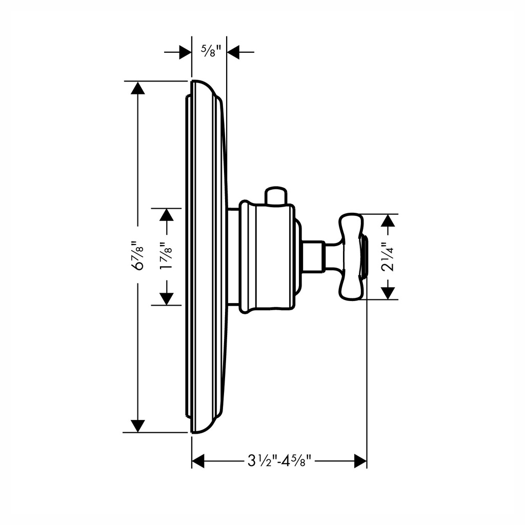 Hansgrohe 16816821 Axor Montreux Thermostat Cross Trim