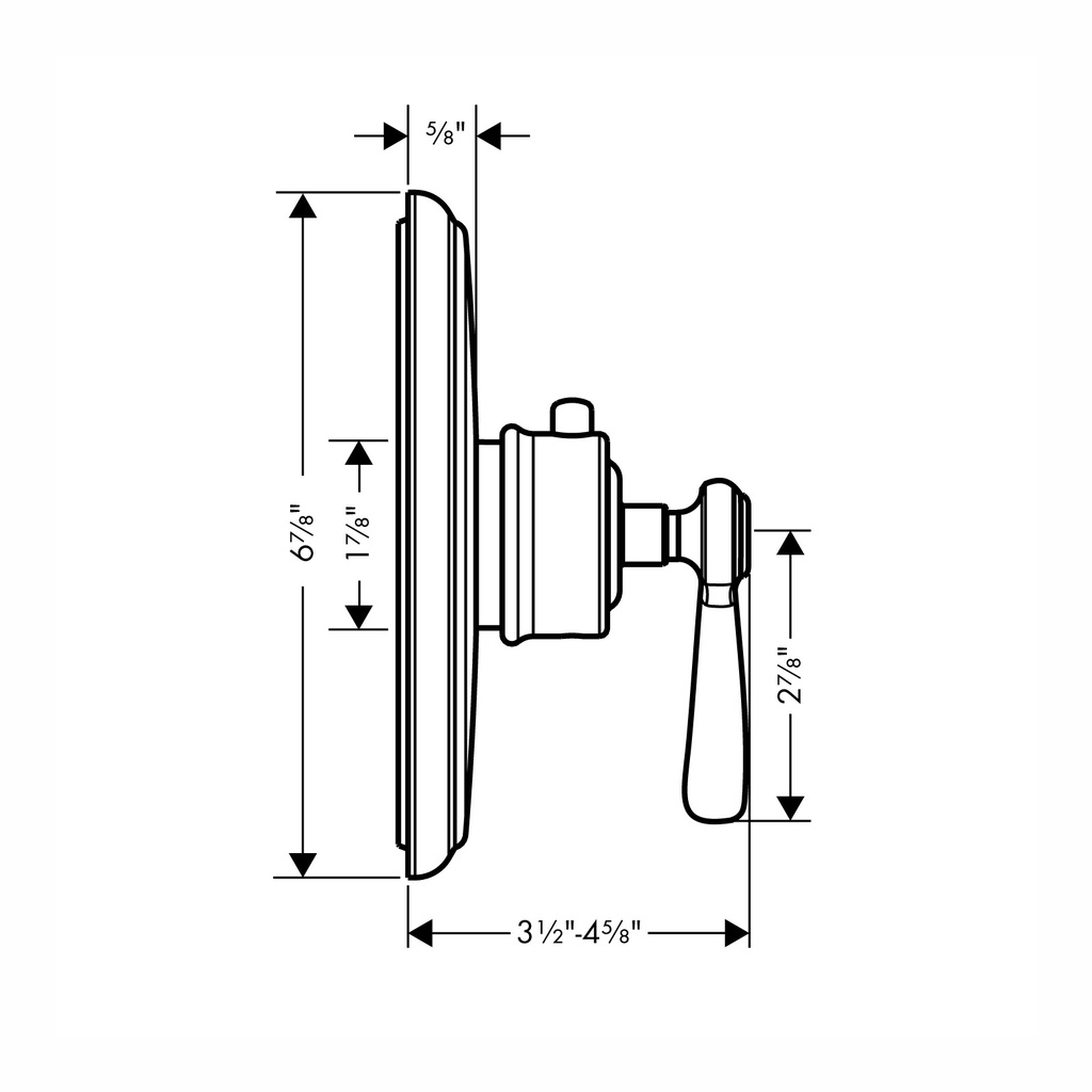 Hansgrohe 16824821 Axor Montreux Thermostat Lever Trim