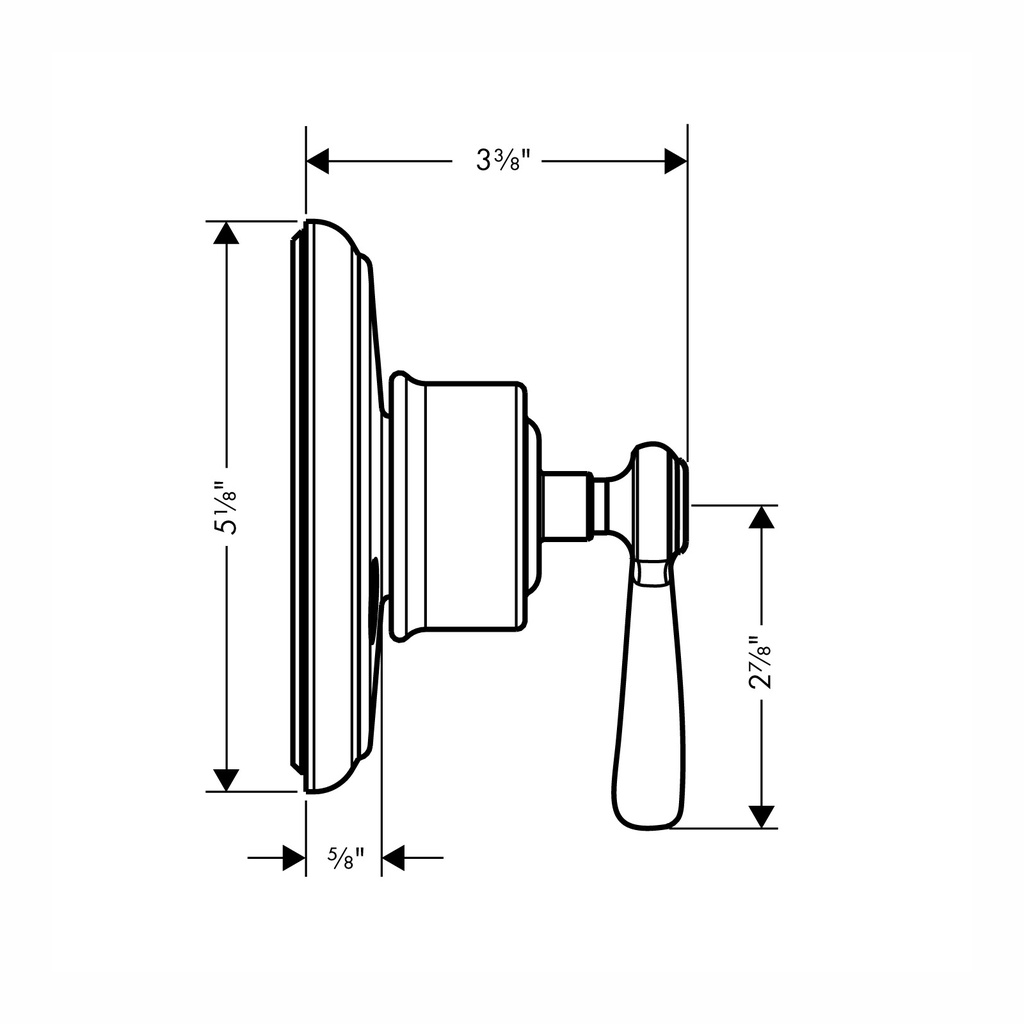 Hansgrohe 16832831 Axor Montreux Trio/Quattro Lever Trim