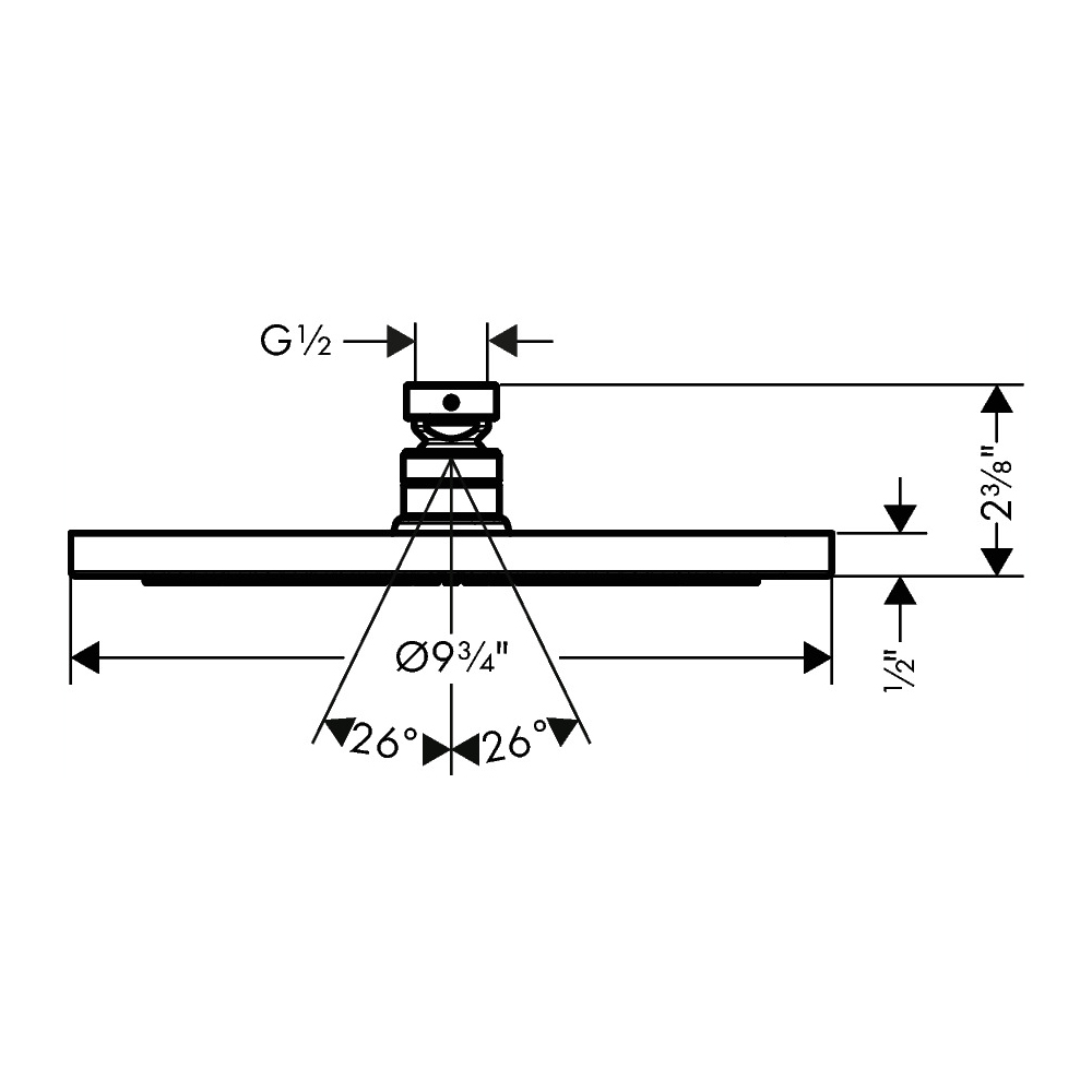 Hansgrohe 26071341 Showerhead 240 1-Jet 1.75 Gpm