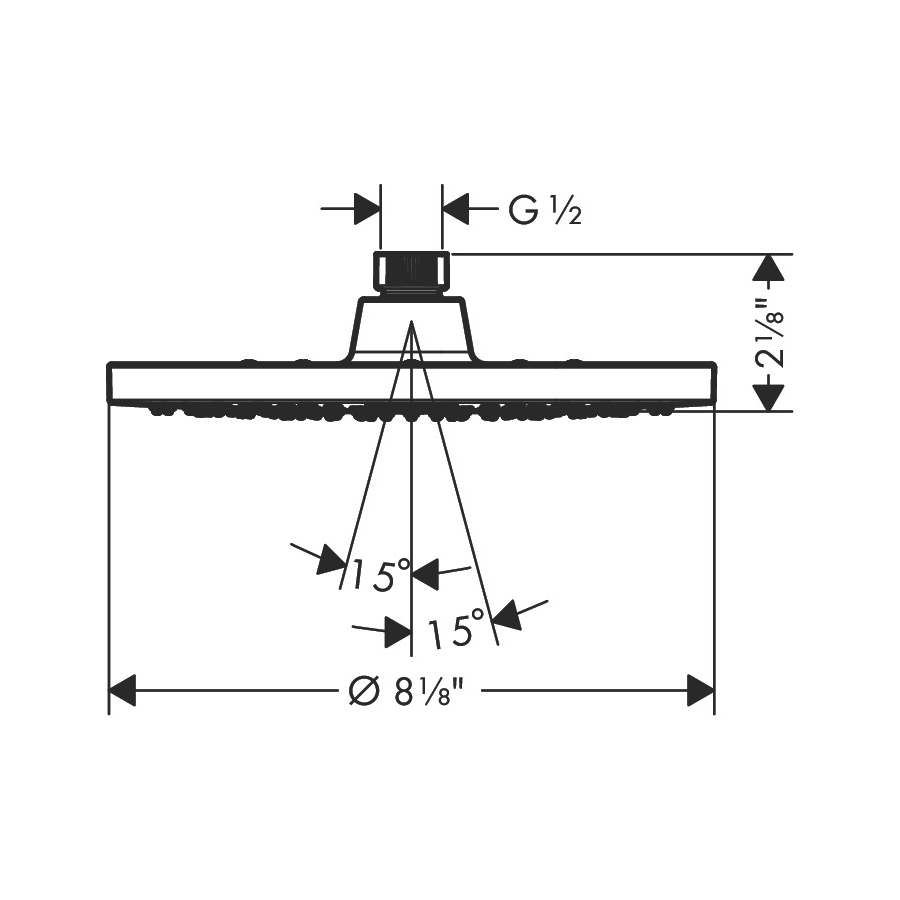 Hansgrohe 26271001 Showerhead 200 1-Jet 2.5 Gpm