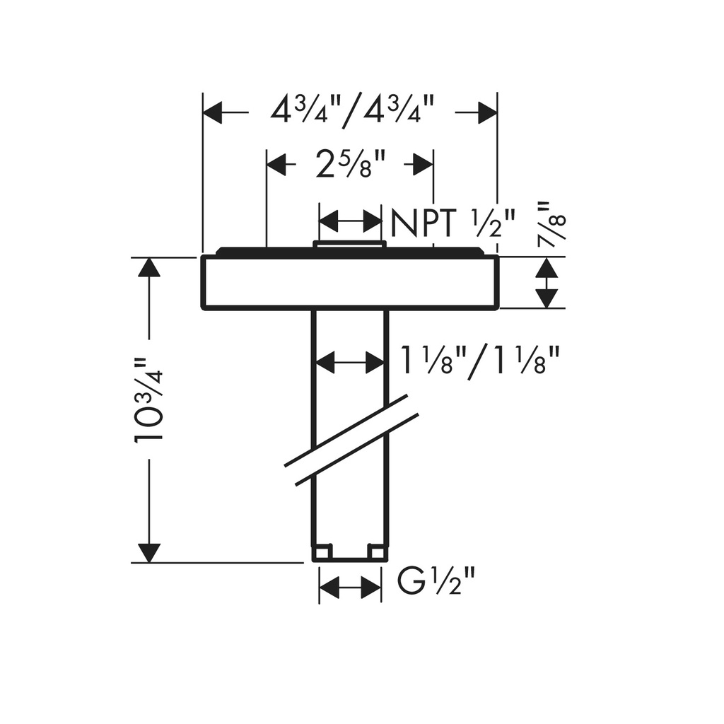 Hansgrohe 26414251 Extension Pipe For Ceiling Mount