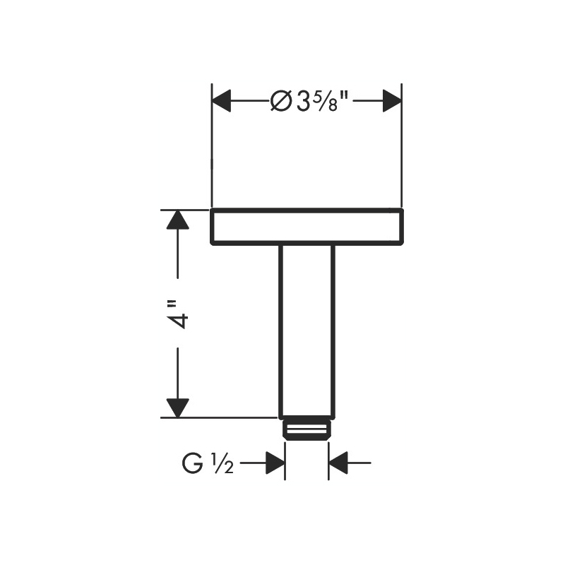 Hansgrohe 26432341 Extension Pipe For Ceiling Mount 4&quot;