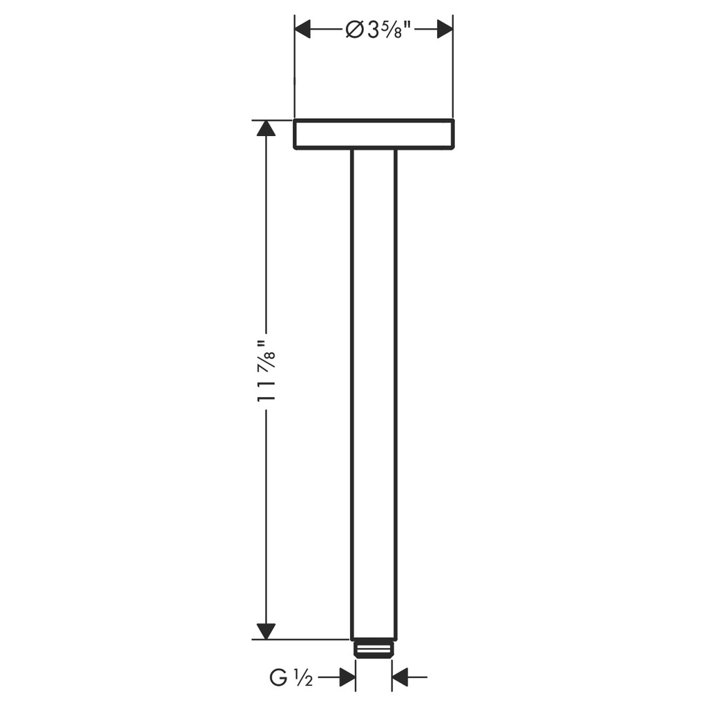 Hansgrohe 26433001 Extension Pipe For Ceiling Mount 12&quot;