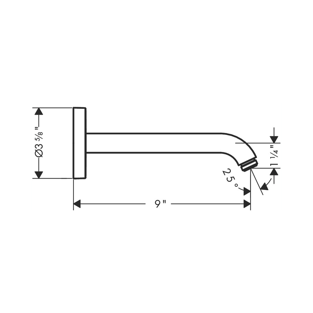 Hansgrohe 26435001 Showerarm 9&quot;