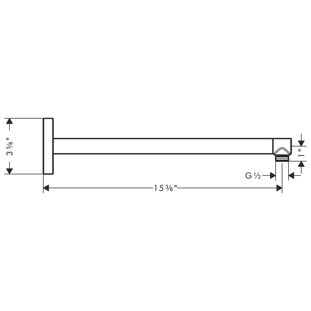 Hansgrohe 26436001 Showerarm Square 15&quot;