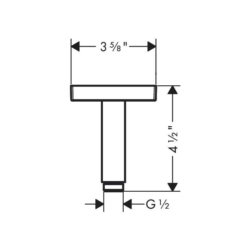 Hansgrohe 26437001 Extension Pipe For Ceiling Mount Square 4&quot;