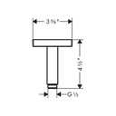 Hansgrohe 26437001 Extension Pipe For Ceiling Mount Square 4&quot;