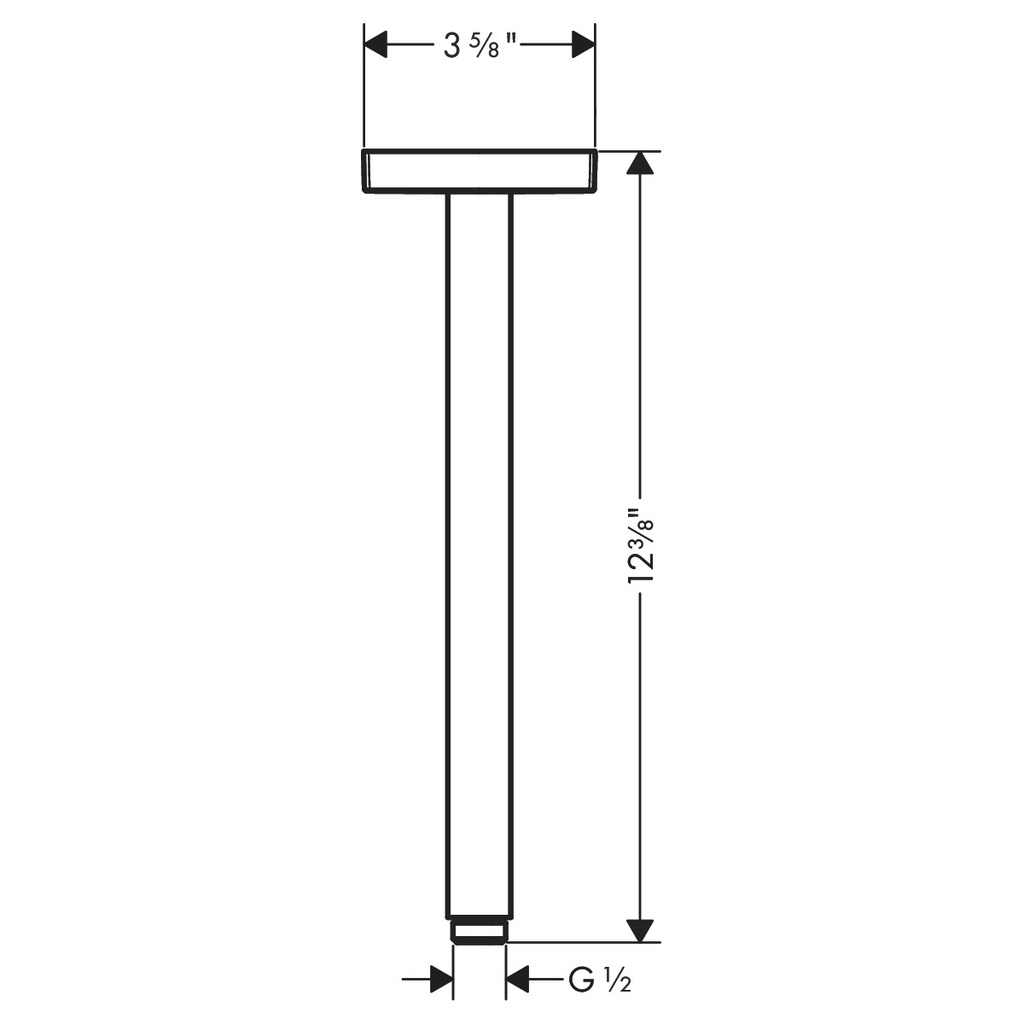 Hansgrohe 26438001 Extension Pipe For Ceiling Mount Square 12&quot;