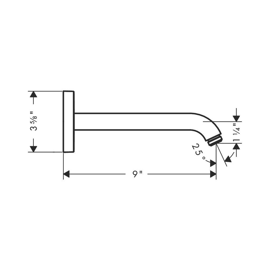 Hansgrohe 26968001 Showerarm Softcube 9&quot;