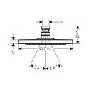 Hansgrohe 27629141 Raindance S Showerhead 180 1-Jet Powderrain 1.75 Gpm