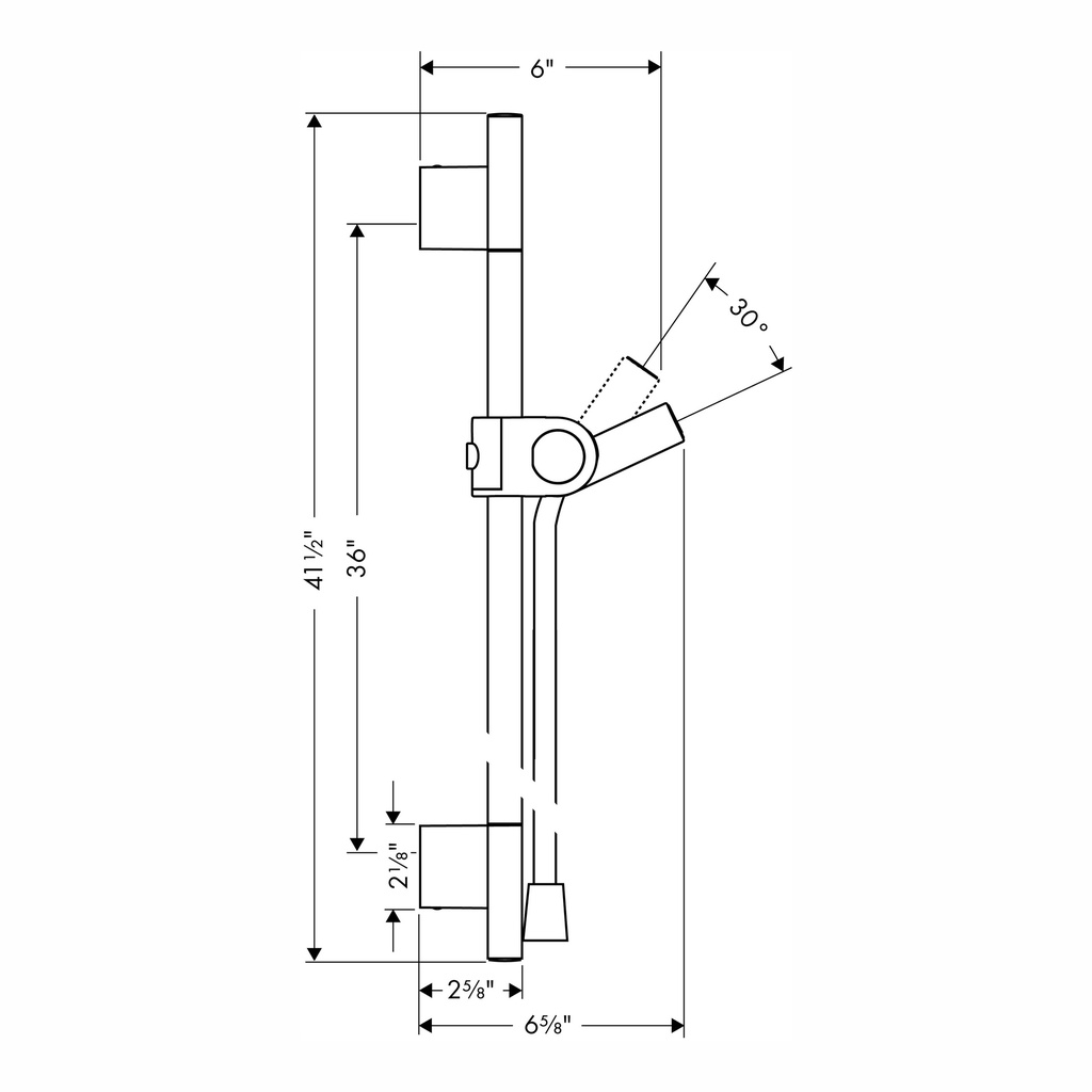 Hansgrohe 27989330 Wallbar 36&quot;