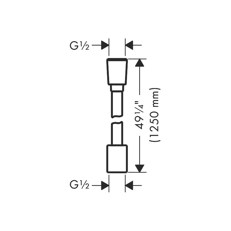 Hansgrohe 28227250 Textile Hose With Cylindircal And Conical Nut 49&quot;
