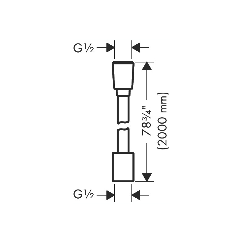 Hansgrohe 28290330 Textile Hose With Cylindrical And Conical Nut 79&quot;