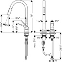 Hansgrohe 34822251 2-Hole Single-Handle Kitchen Faucet 2-Spray Pull-Down 1.75