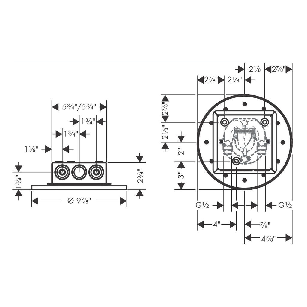 Hansgrohe 35366821 Axor Showersolutions Showerhead 250 2-Jet 1.75 Gpm In Brush