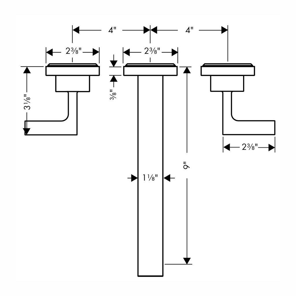 Hansgrohe 39147821 Citterio Wall Mounted Lav Set Lever Handle