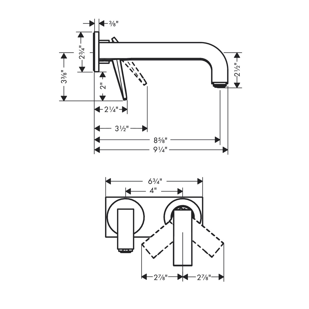 Hansgrohe 39119001 Axor Citterio Wall-Mounted Single-Handle Faucet Trim