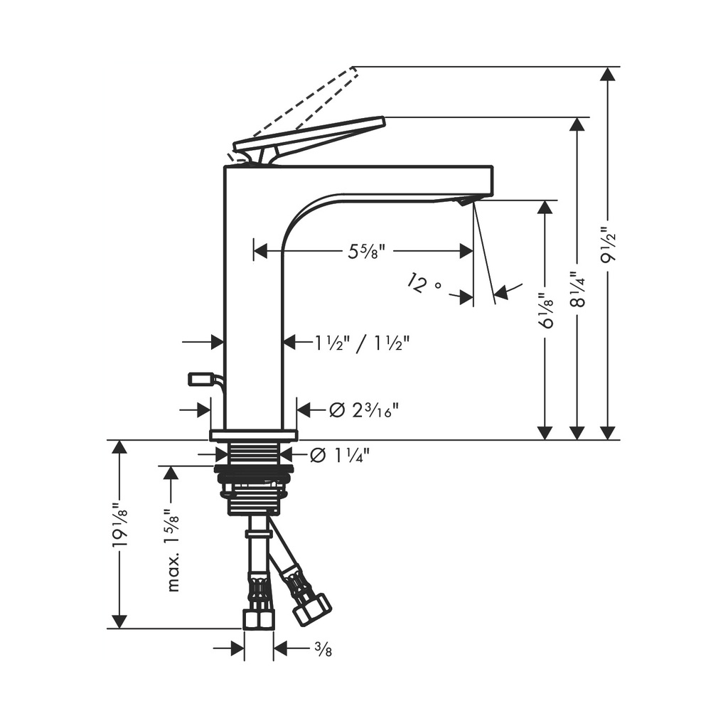 Hansgrohe 39071341 Citterio Single-Hole Faucet 160 With Pop-Up Drain- Rhombic C