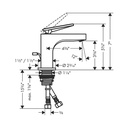 Hansgrohe 39001251 Citterio Single-Hole Faucet 90 With Pop-Up Drain- Rhombic Cu