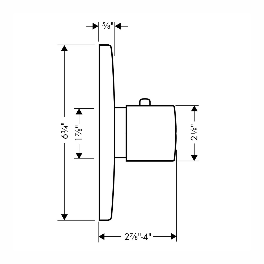 Hansgrohe 38715821 Axor Uno Thermostat Trim