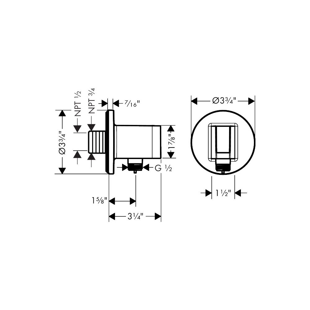 Hansgrohe 36733251 Wall Outlet With Handshower Holder Round