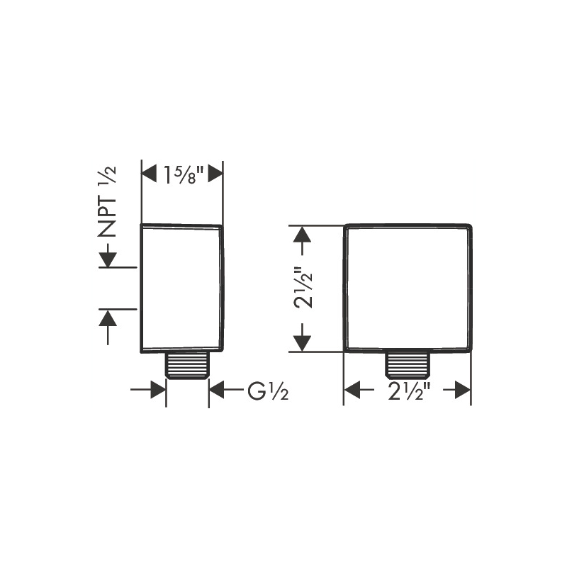 Hansgrohe 36732671 Wall Outlet Square With Check Valves