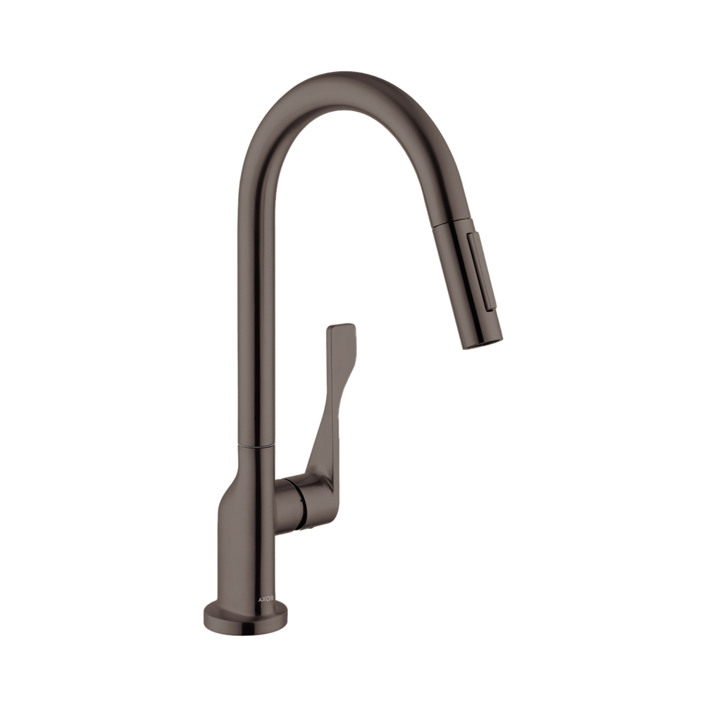 Hansgrohe 39835341 Axor Citterio Higharc Kitchen Faucet 2-Spray Pull-Down 1.75 Gpm Brushed Black