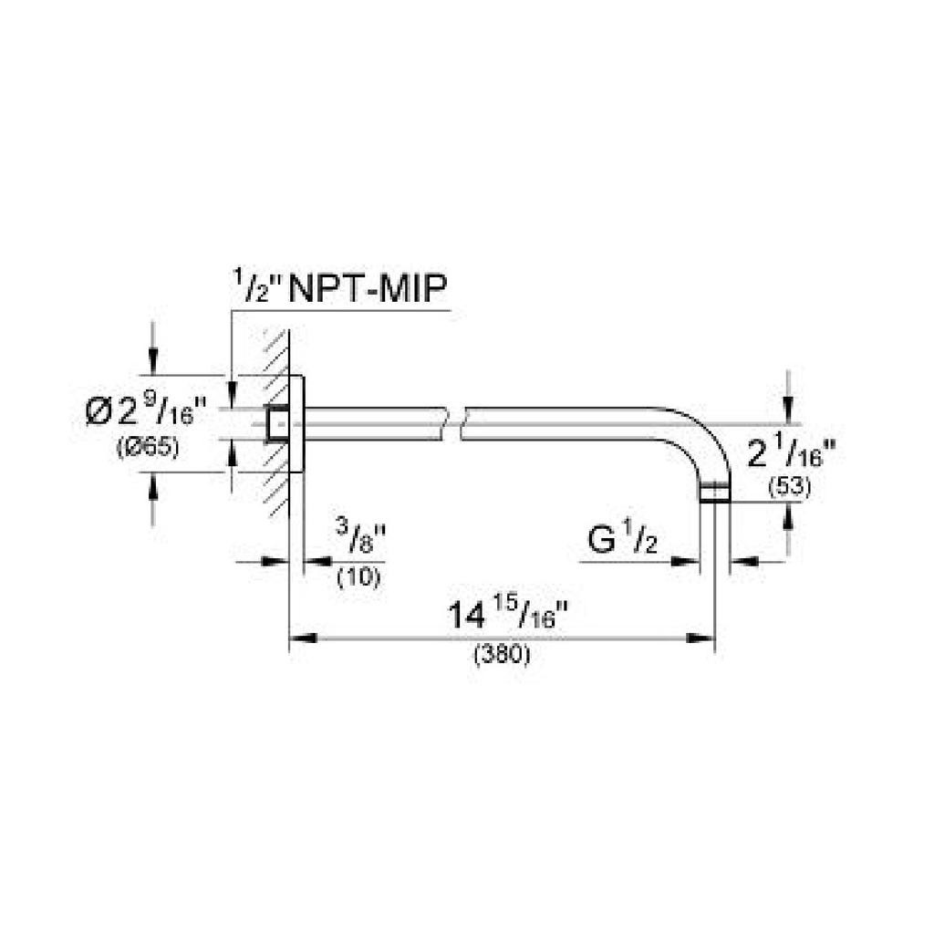 Grohe 28540A00 Rainshower 16 Shower Arm Hard Graphite 3