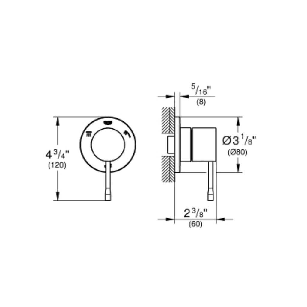 Grohe 29203GN1 Essence New 3 Way Diverter Trim Brushed Cool Sunrise 4