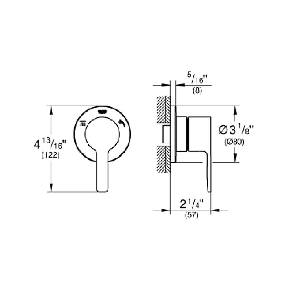 Grohe 29215EN1 Lineare 3 Way Diverter Trim Brushed Nickel 2