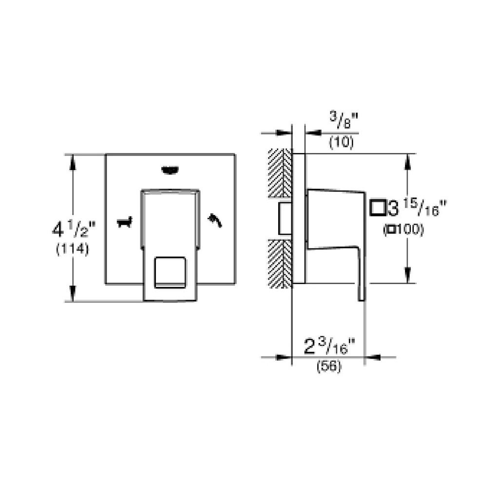 Grohe 29218001 Eurocube Two Way Diverter Trim Chrome 4