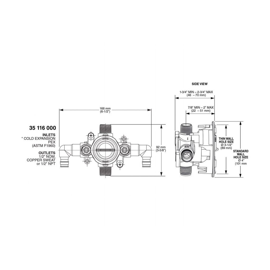 Grohe 35116000 Grohsafe PBV Rough-in Valve 5