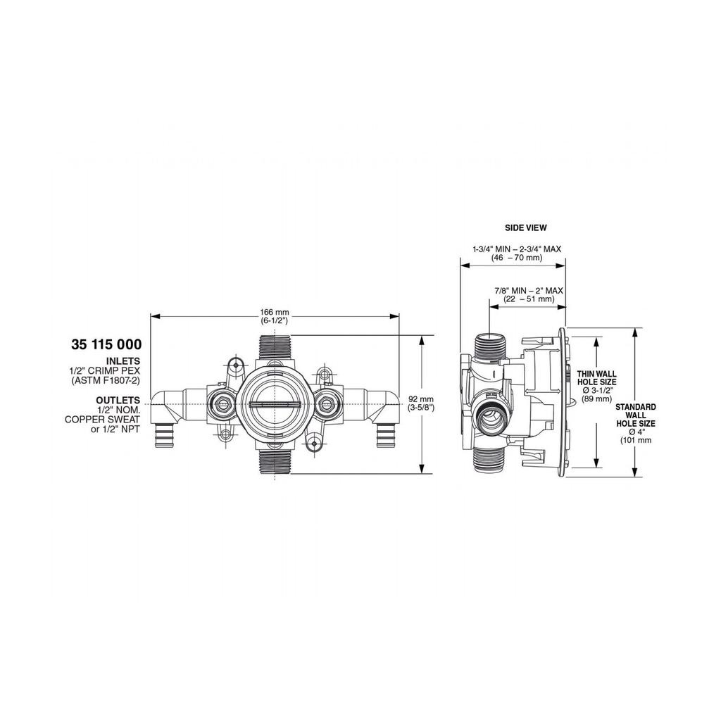 Grohe 35115000 Grohsafe PBV Rough-in Valve 5