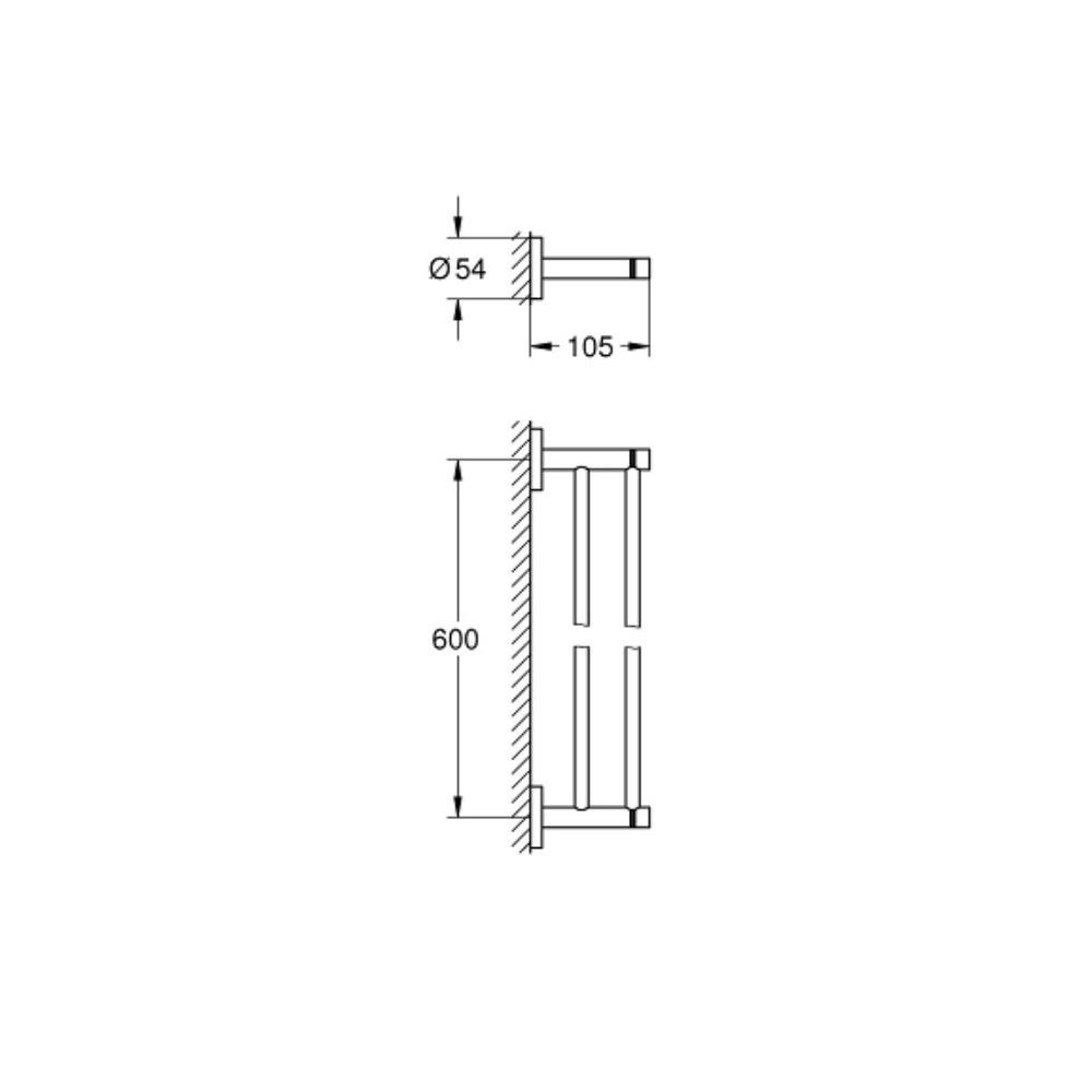 Grohe 40802EN1 Essentials Double Towel Bar 24 Brushed Nickel 2