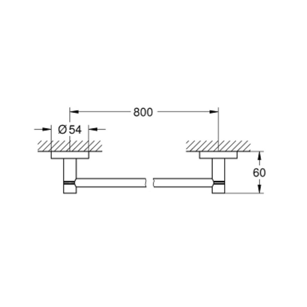 Grohe 40386A01 Essentials 32 Towel Rail Hard Graphite 2