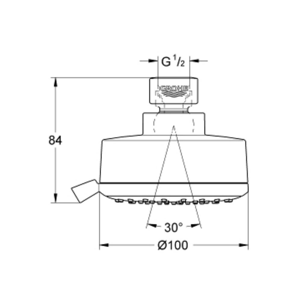 Grohe 26043A01 Tempesta Cosmopolitan Shower Head Hard Graphite 2