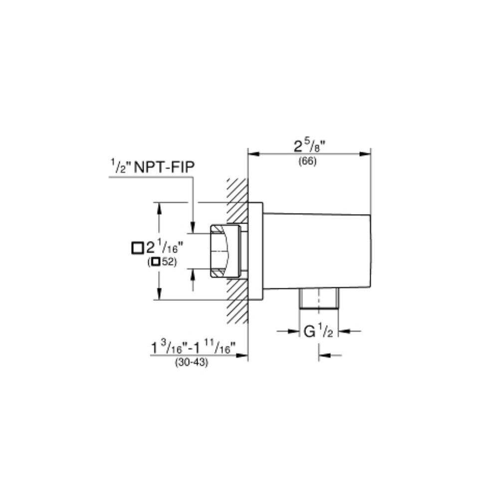 Grohe 26634000 Euphoria Cube Wall Union Chrome 4