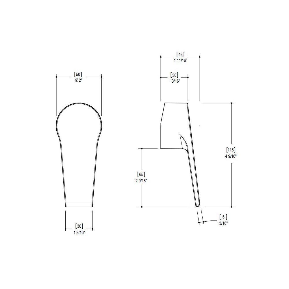 Aquabrass 17173 Pressure Balance Handles Metro Handle For Pressure Balance Valve Polished Chrome 2